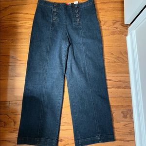 Talbots Petites black/navy denim capris size 10